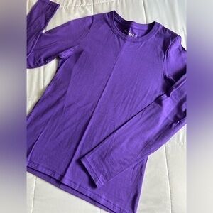💜Casual Purple Hanes Little Girls Long-sleeve Top Size Large